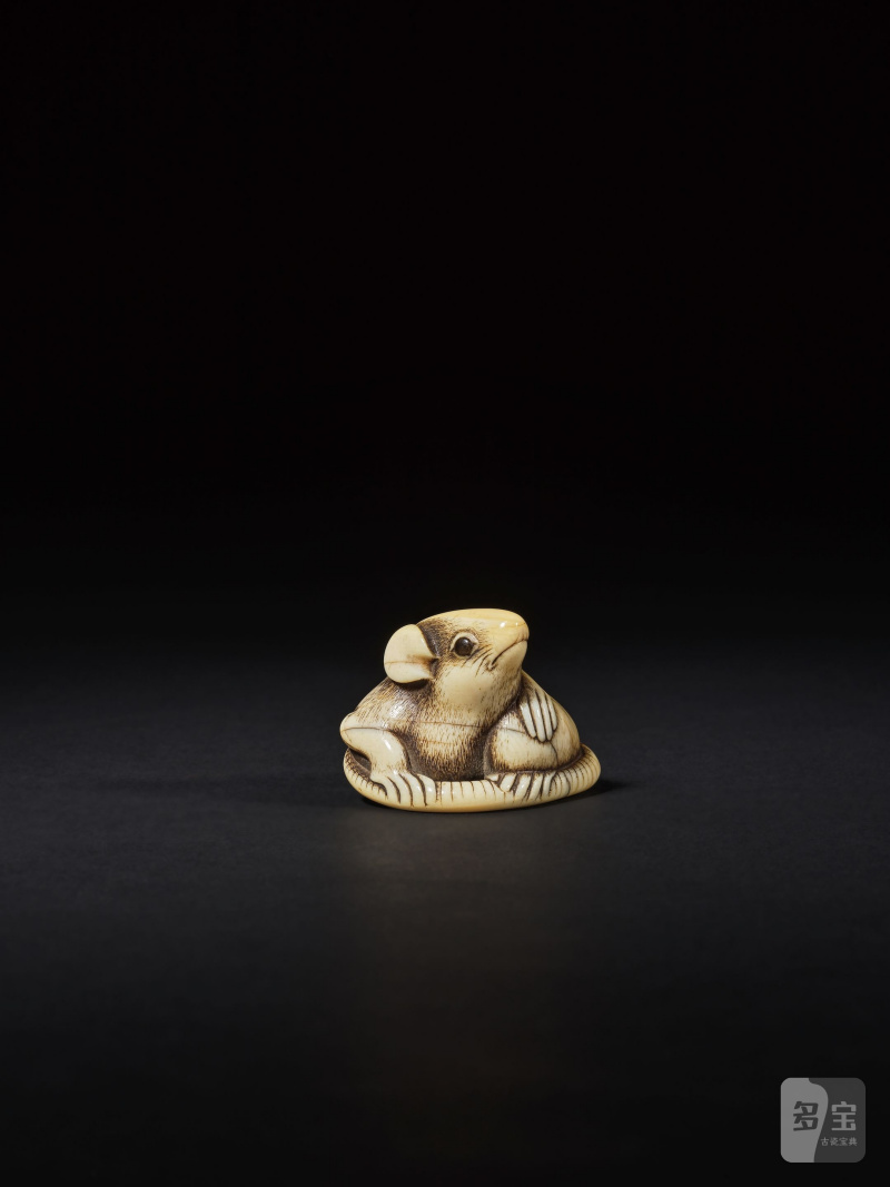象牙彫根付 鼠 無銘 19世紀前期 | NETSUKE EN IVOIRE REPRÉSENTANT UN RAT - 图8
